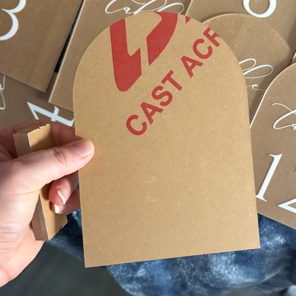 Acrylic Arched Table Number Signs Set - White Script Numbers - Picture 2 of 3